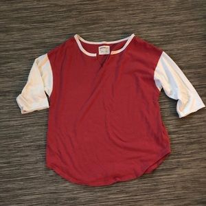 Red baseball tee